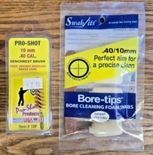 40cal/10mm Pro-Shot Benchrest Brush & Swabits Bore-tips