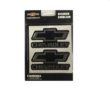 New 2pc Chevrolet Chevy Bow Tie Car Truck Domed 3D Chrome Color Decal Licensed