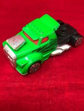 Hot Wheels Die Cast Green Semi Cab With Engine Blower And Side Pipes
