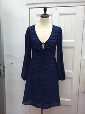 Ossie Clark Black & Blue Pattern Women’s Dress UK 8/ US 6