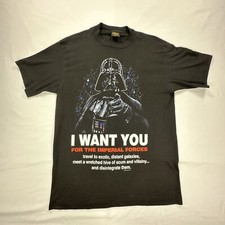Vintage L STAR WARS Darth Vader I WANT YOU T-Shirt Single Stitch GRAPHIC 90s