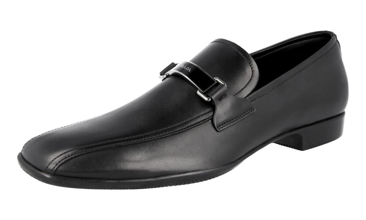 PRADA BLACK‎ LEATHER LOAFER SHOES 4D2823 NEW IN BOX PRADA Loafer Dress Shoes Sneakers - Model 4D2823 - Black  main image 4