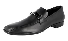 PRADA Leather Logo Loafer Slip-On Dress Shoes - 4D2823 - Black - NEW