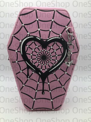 Monster High Draculaura Pink Coffin Spider Web Heart Mini Backpack Hot ...