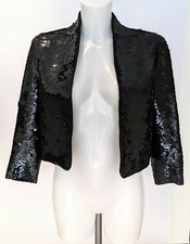 Joseph Ladies Black Sequin Cropped Jacket Size Fr 38, Uk10, Us6