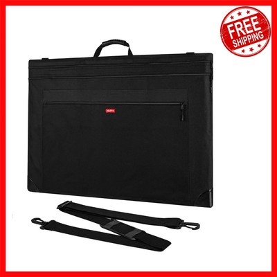 Lightweight 23x31 Art Portfolio Bag - Waterproof, Stylish Black Case for Artists