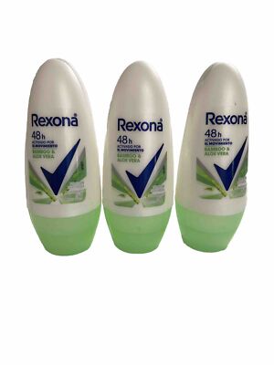 3 PACK REXONA BAMBOO&ALOEVERA DESODORANTE ANTITRANSPIRANTE  ROLL ON 48HRS  50ML