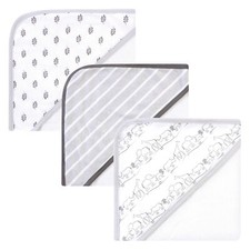 Touched by Nature Baby Unisex Organic Cotton Hooded Towels, Safari, One Size