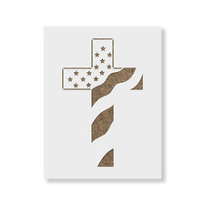 American Flag Cross Stencil - Durable  Reusable Mylar Stencils