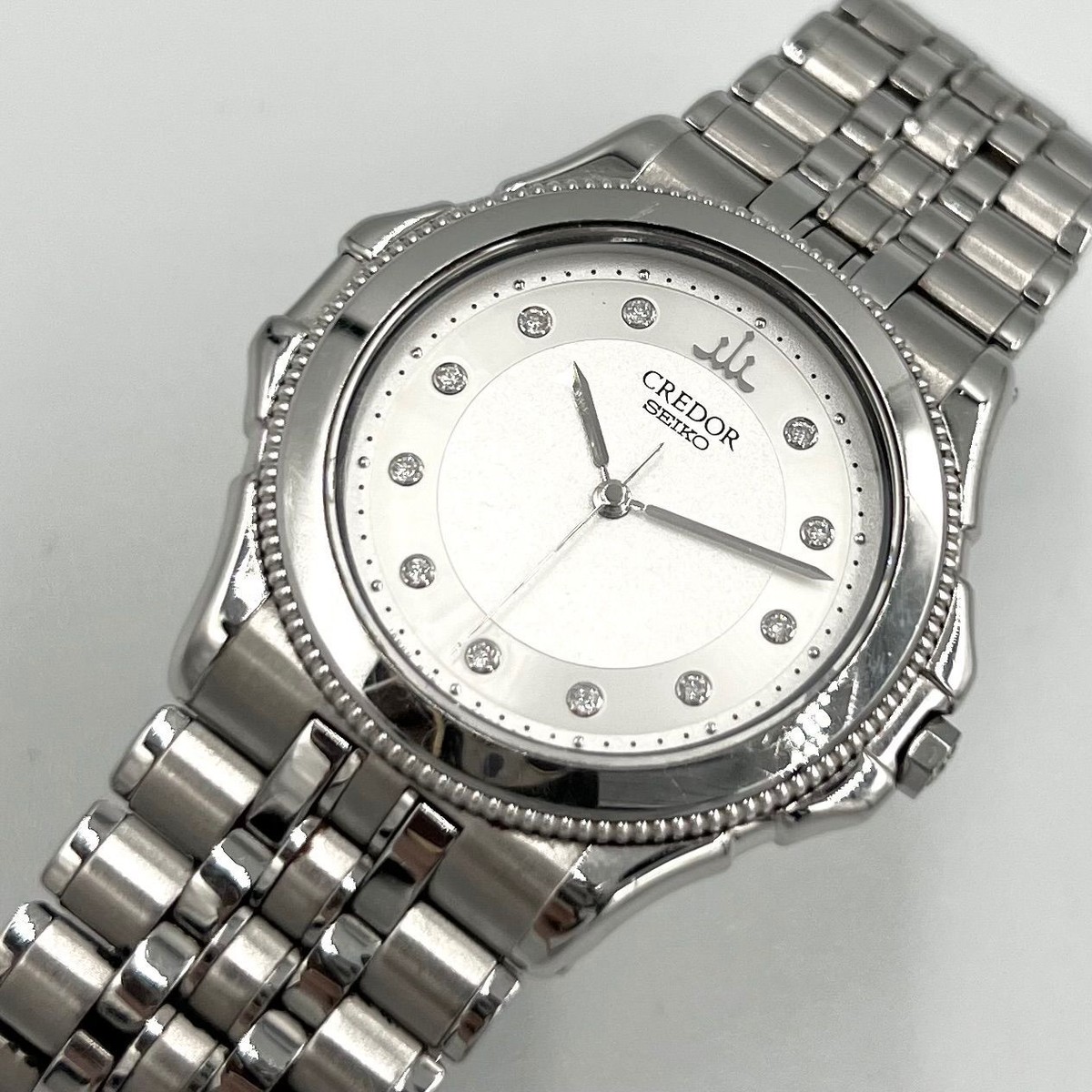 Seiko Credor 8J81-6B10 Stainless Steel 18KT Quartz Mens Watch