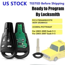 For 2003 2004 2005 2006 2007 2008 2009 Saab 9-3 93 Replacement Remote Key Fob 4B