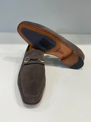 Corthay Cannes Grey/Brown suede loafer Shoes silver finis double C logo Size 8.5 Corthay Suede loafer Cannes silver finish double C logo Grey  main image 2
