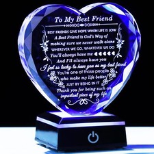 Best Friend Birthday Gifts with Colorful LED Base Crystal to My Best Friend H...