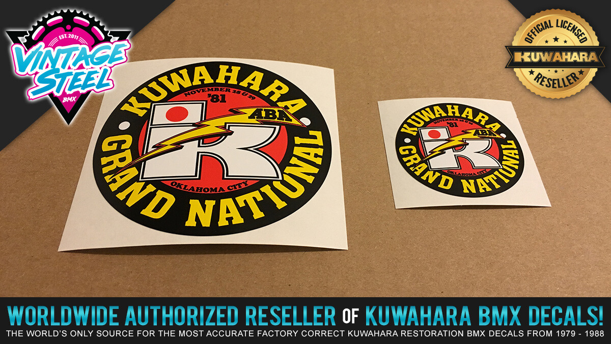Kuwahara 1981 GRAND NATIONALS BMX Decal Sticker (Small