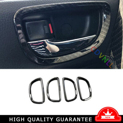 Inner Door Handle Frame Cover Trim 4* For Toyota Corolla 2014-2018 Carbon Fiber
