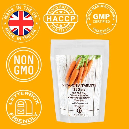 Vitamina A 150 mg (1500 mcg/325.000 UI/g) x250 comprimidos HECHO EN REINO UNIDO - Imagen 5 de 5