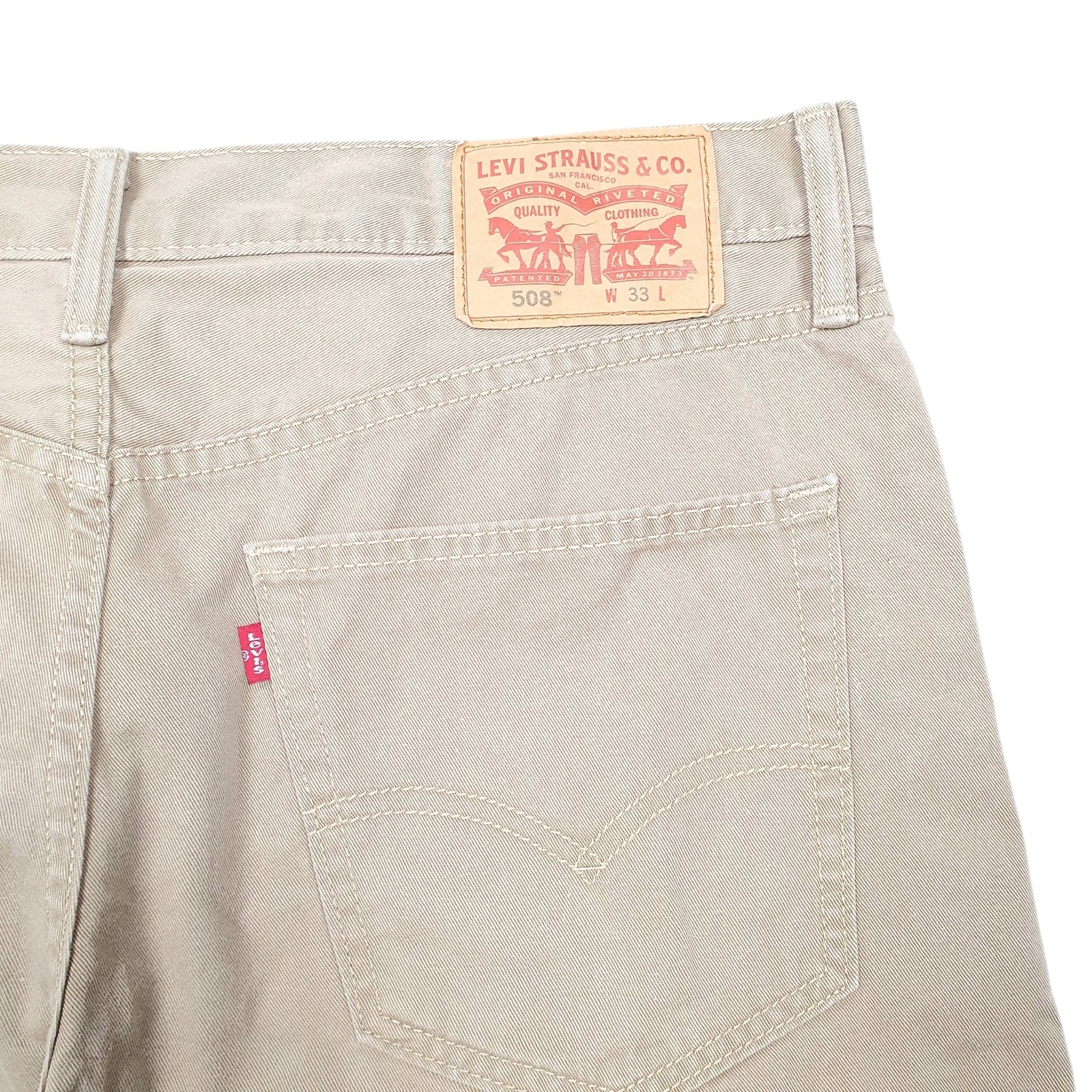 LEVIS 508 Regular Beige Chino Cotton Shorts Mens W33 image 2