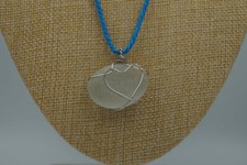 Light Grey Sea Glass Pendant: Oval Shape P 153 