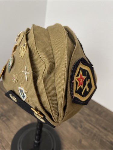 VTG Soviet Union Russian Military Garrison Hat W/19 Pins USSR 3 Patches - Picture 12 of 17