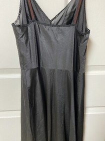 Sears 36 Tall Lingerie Dress Full Slip Black Lace Trim EUC Vintage