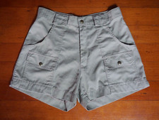 VTG REI Khaki High Waist Retro Outdoor Hiking Pockets Safari Shorts Womens S/M
