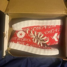 Converse Red/White Canvas High Top Lace-Up Sn...