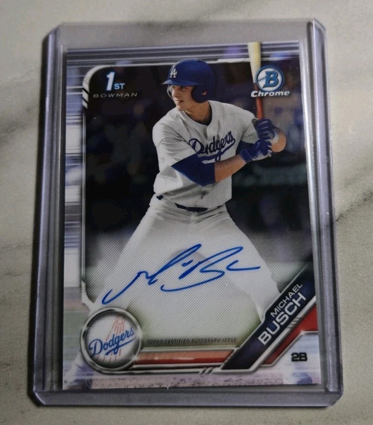 2019 Bowman Chrome Draft Michael Busch Rookie Rc Auto #cda-mb Chicago Cubs