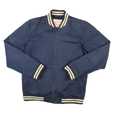Levis Jacket Mens MEDIUM Blue Cotton Twill Flight Varsity Bomber Full Zip Size M