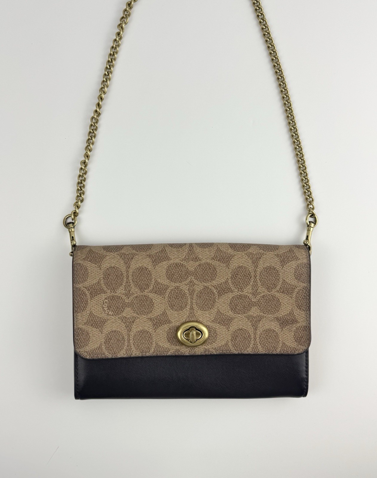 Coach Colorblock Binding Marlow Leather Chain Cro… - image 2