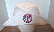 Vintage Embroidered Sundial Bucket Hat White Made In USA One Size Fits Most