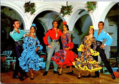 Sevilla Spain Flamenco Dancers La Torre del Oro Continental Postcard B888