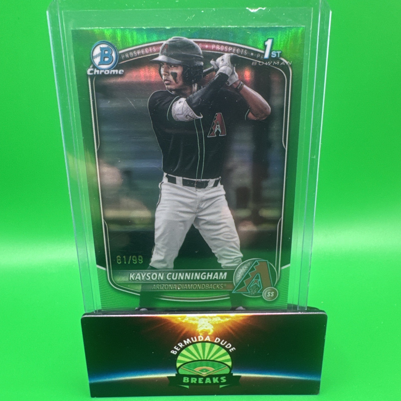 2025 Bowman Draft Chrome #BDC-84 Kayson Cunningham Green Refractor 61/99