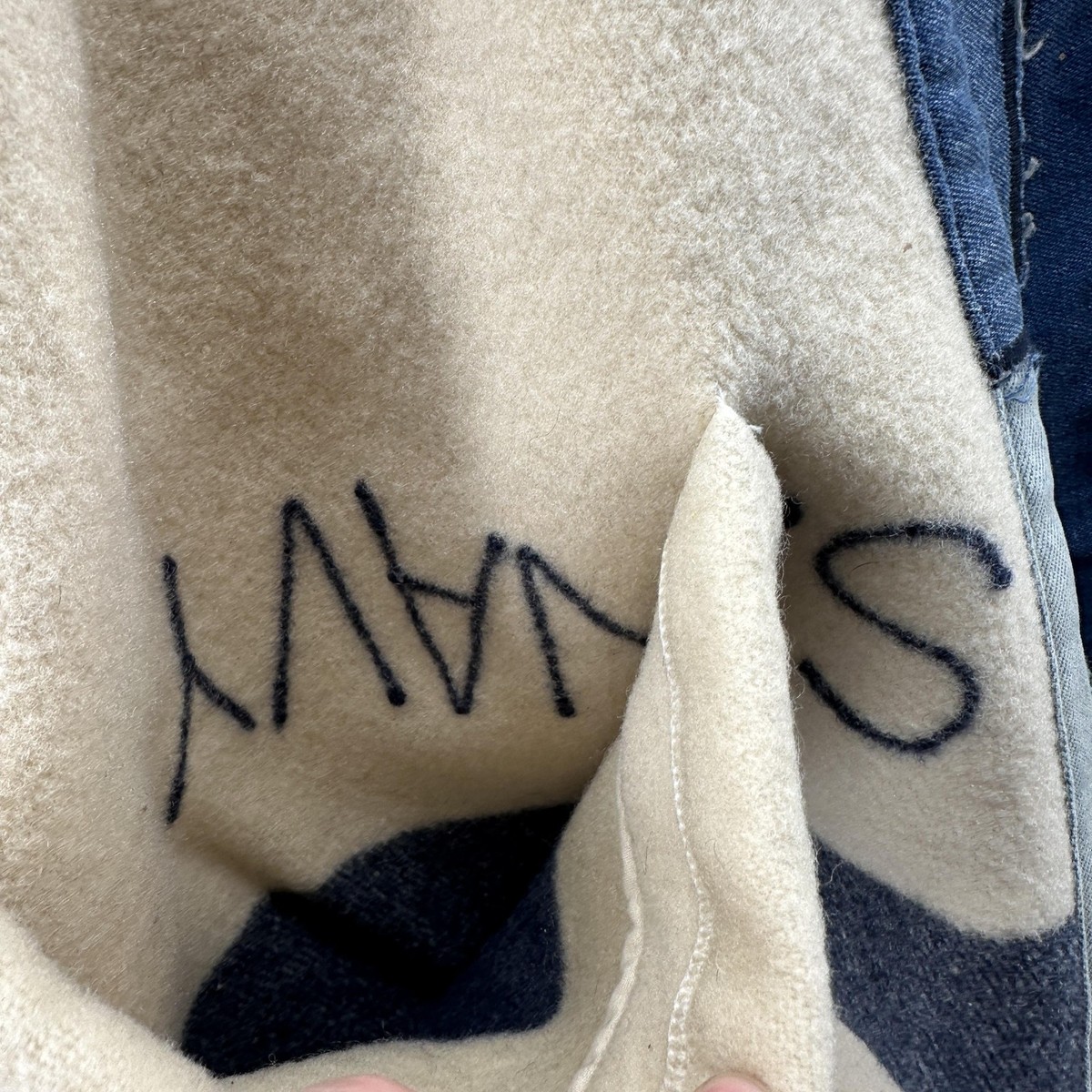 Greg Lauren US Navy Blanket GLJ Military Jacket Mens Large White