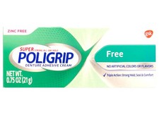 Poligrip (Pack of 5) Super Denture Adhesive Cream - Strong, All-Day Hold,...