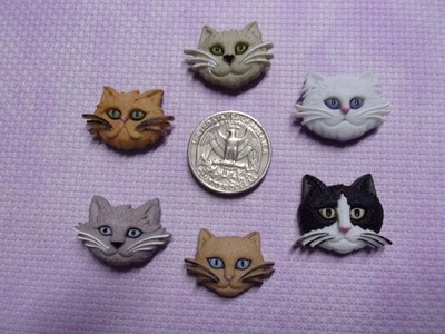 Cat Head Needle Minders by SandrasStitchStash
