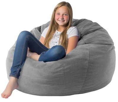 Premium Corduroy Stuffed Animal Storage Bean Bag Chair Cover No Filler For Or...