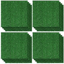 Nuanchu 12 Pieces 6 X 6 Inch Artificial Grass Square Mats Fake Grass Tiles