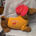 Millanimals Dog Stuffed Toy 01-01-00.  Medium Brown Dachshun Red Hat — photo 1