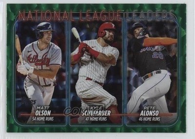 2024 Series 1 League Leaders Green Crackle Foil /499 Matt Olson Pete Alonso 4r3
