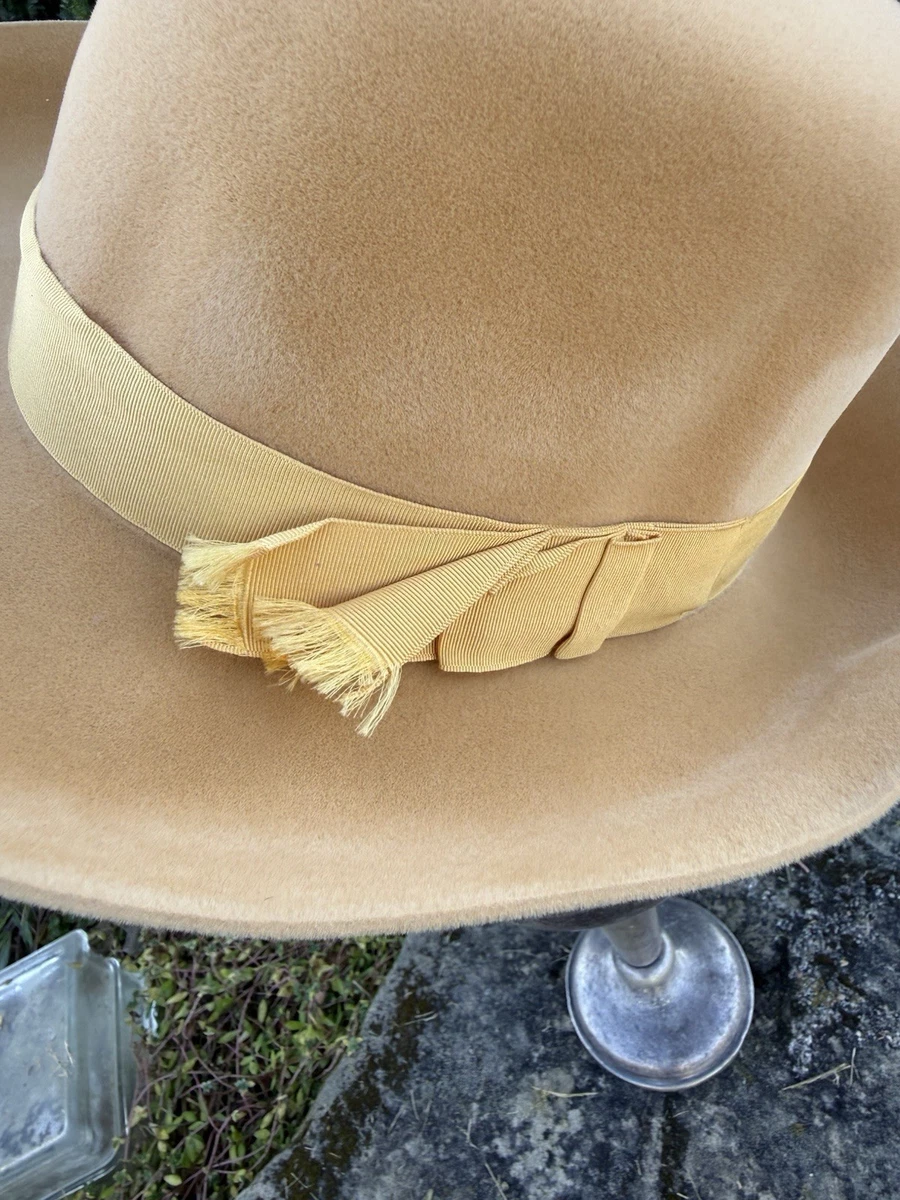 Sombrero Fedora Borsalino Vintage Calidad Supreme Amarillo Mostaza Moutarde Mimi Talla 22