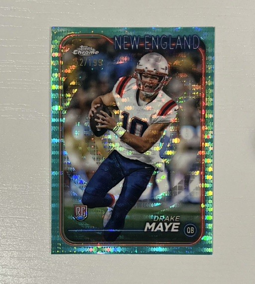2024 Topps Chrome Aqua Sonar Refractor  #203 Drake Maye 52/199 