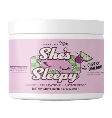 Legendairy Milk s She s Sleepy Nightly Sleep Aid Mix, Cherry Limeade, 8 Oz NEW