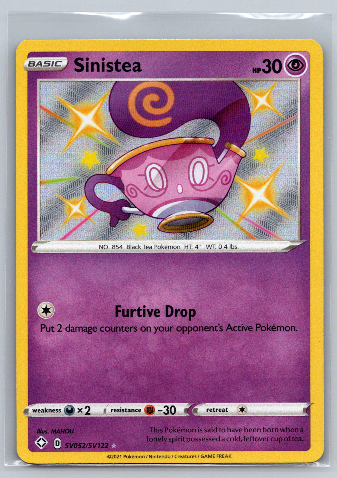 Sinistea Shiny Holo Rare Shining Fates: Shiny Vault SV052/SV122 NM