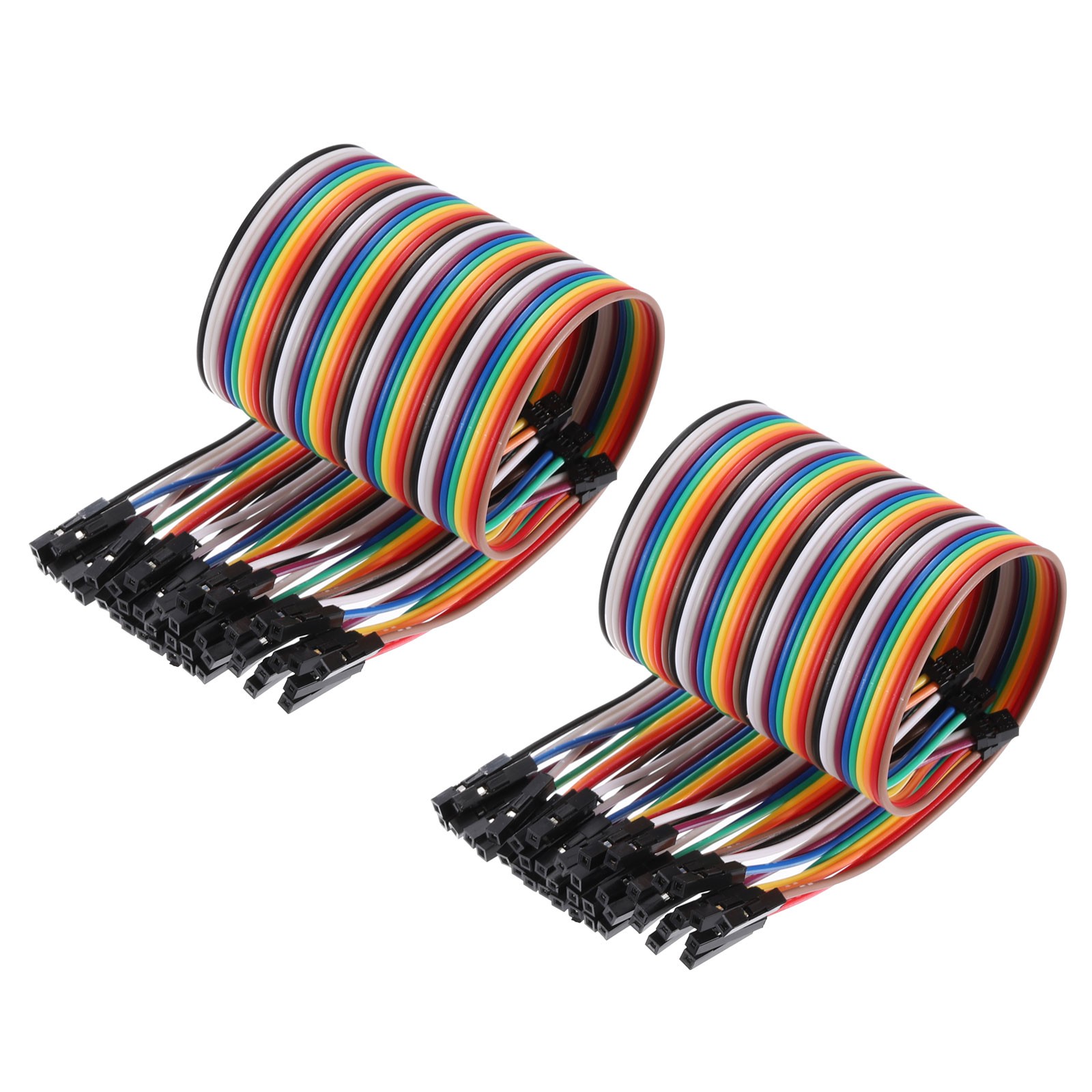 2Pcs Flat Ribbon Cable 2.25mm to 2mm Pitch 40 Pin Female to Female IDC 21cm