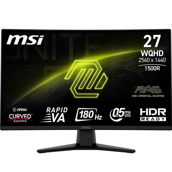 MSI MAG 274CQFDE 27 Zoll Wqhd Rapid VA Panel 16:9 180 Hz Curved Gaming Monitor-image