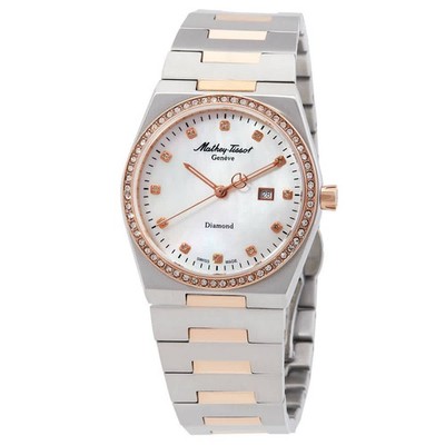Mathey-Tissot D118SBI Zeus Lady Diamond White Dial 34 mm Women's Watch New