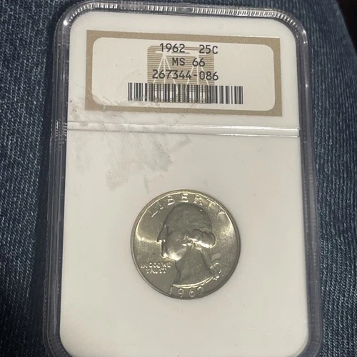 1962 25c Washington Silver Quarter Dollar NGC MS66 Brilliant Uncirculated