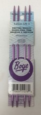 Boye Knitting Needles US 3 3.25MM 7 Inches Purple Set of 4 Perfection Points New