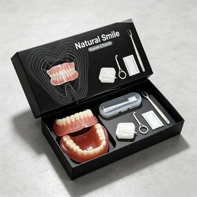 Complete Full Mouth Denture Set with Storage Case