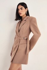 Nastygal Taupe Blazer Dress Womens Smart Dresses